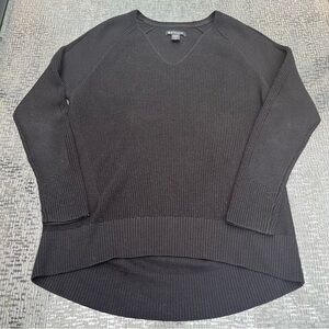 Athleta Women’s Black Hanover V-neck Rib Knit Sweater Size XS Merino Wool